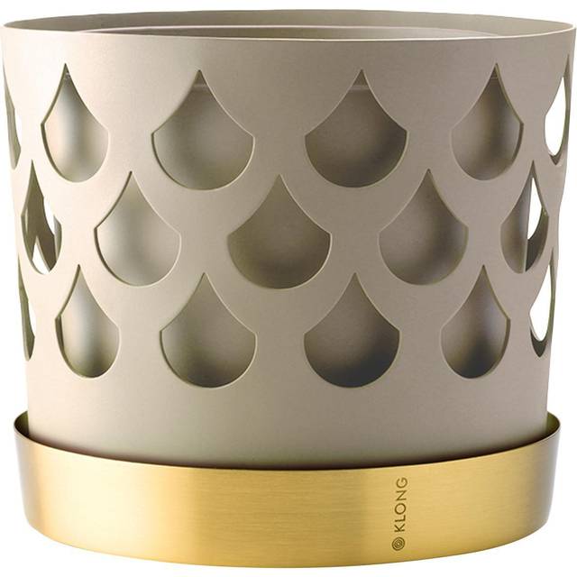 Trio Drop kruka beige - Beige / Guld (Ø: 18 cm x H: 15,5 cm)