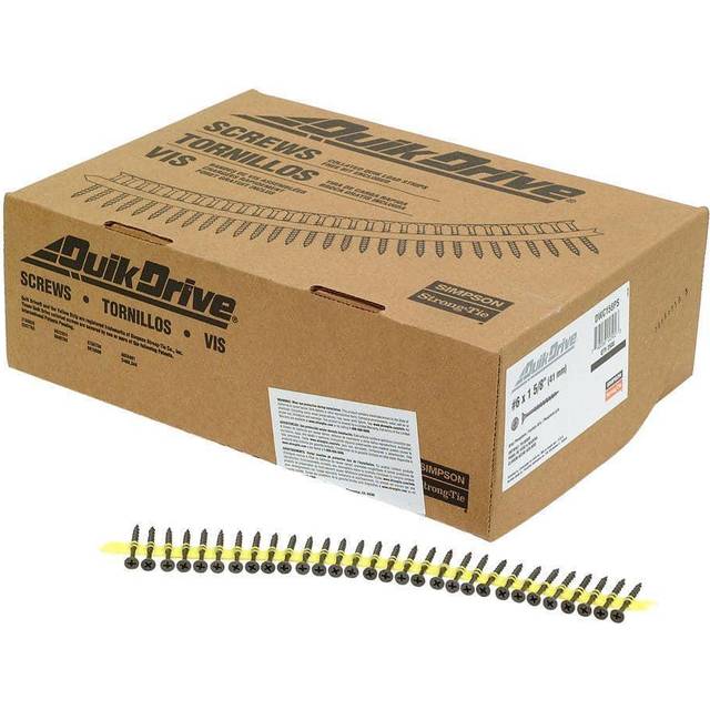 Quik Drive DWC158PS Drywall Screws 1 5/8-Inch Bugle Head  Sharp Point with Gray Phosphate Coating