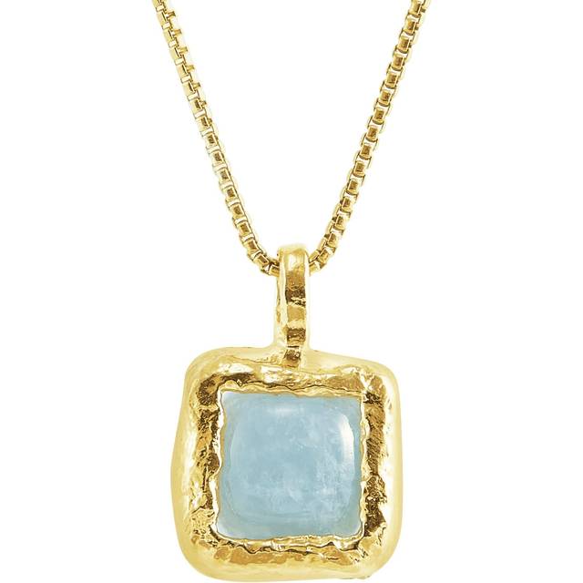Silpada 'Mediterra' Natural Aquamarine Necklace in Gold-Plated Sterling Silver - Blue