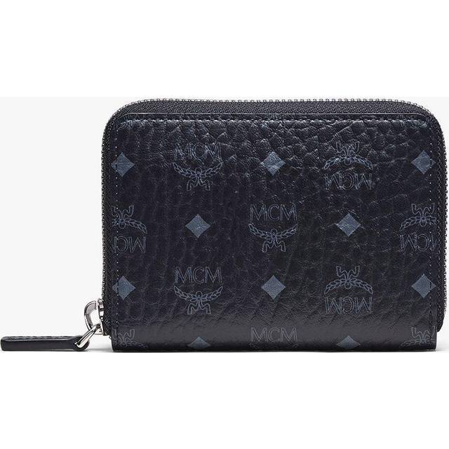 Mcm Zip Wallet In Visetos Original - Blue (Size 0.8 x 4.5 x 3.3 inches)