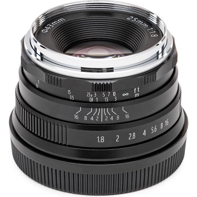Koah Artisans Series 25mm f/1.8 Manual Focus Camera Lens for Canon EF-M Mount in Black