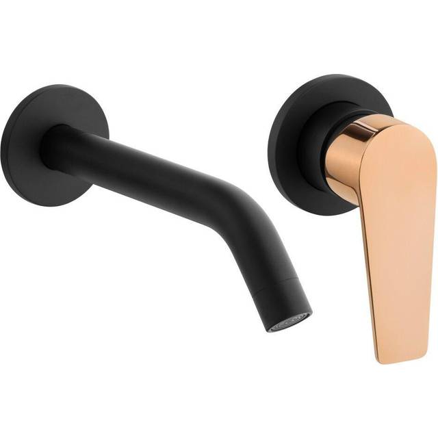 Invena - Black Rose Gold Concealed Basin Tap Wall Single Lever