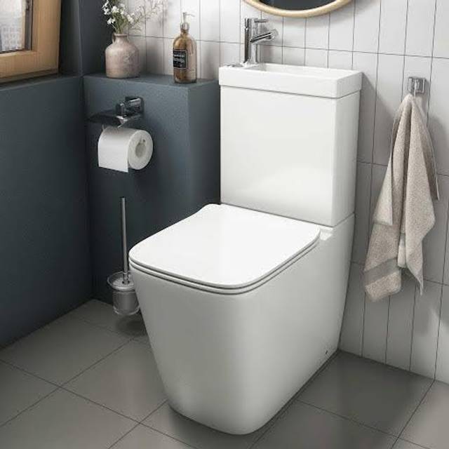 Affine Provence 2-in-1 Toilet with Sink On Top & Soft Close Seat - Close Coupled & Rimless