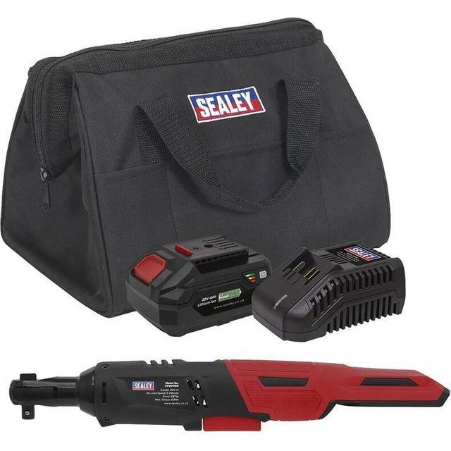 Sealey CP20VRWKIT1 Cordless Ratchet Wrench Kit 3/8"Sq Drive 60Nm 2...