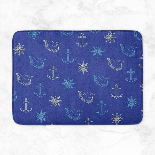 Nautical Pattern Bath Mat