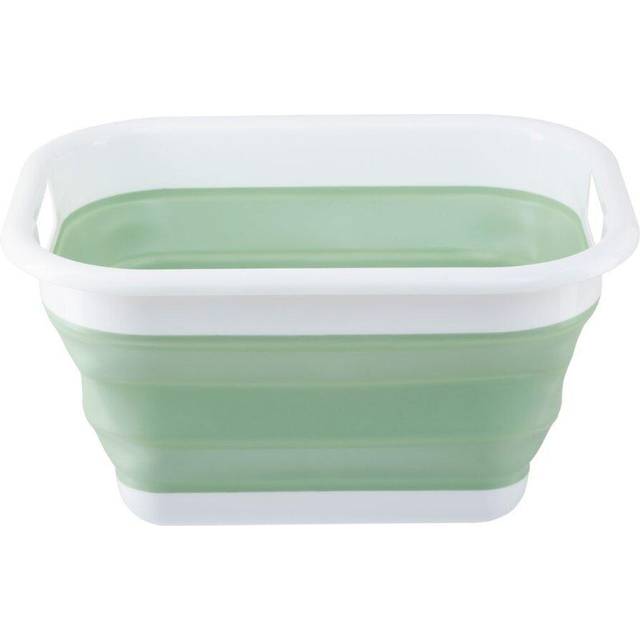Orsina Averill Collapsible Green White Laundry Basket