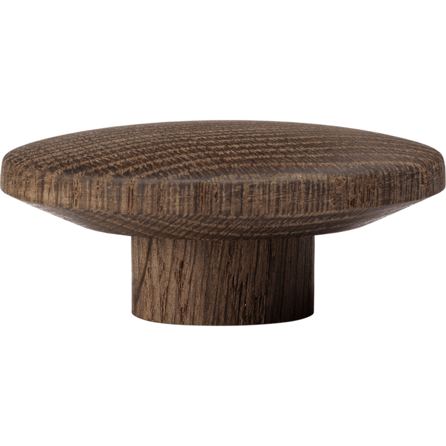 Wood knob / hook, &Oslash;7.5 cm, smoked oak