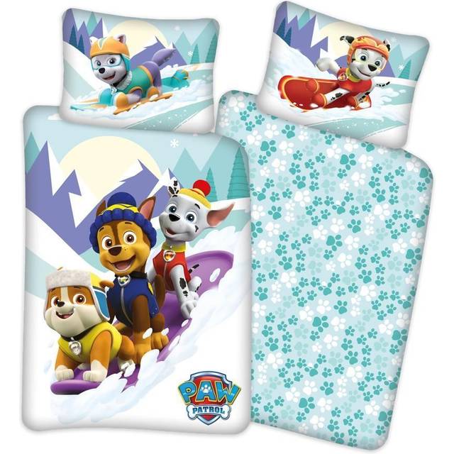 Paw Patrol sängkläder för barn 100x140 cm - Paw Patrol Sängkläder för barn - Snow - 2 i 1 - 100% bomull - Multi (100x140 cm)