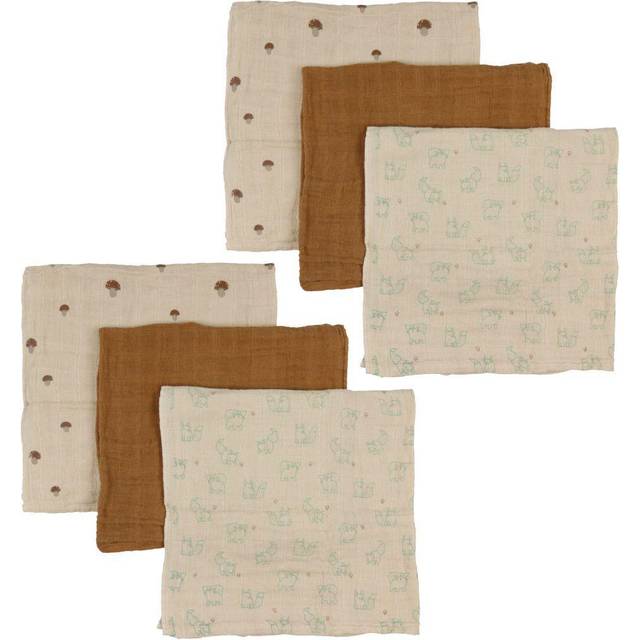 Pippi Muslinfiltar 6-Pack, Almond