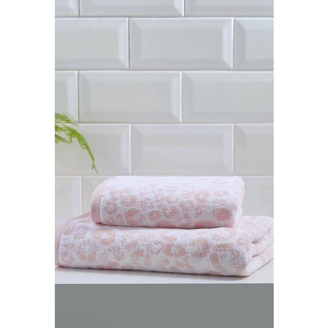 Fusion Badrum - djurtryck - 100% bomull jacquard badhandduk - 70 x 130 cm i rouge