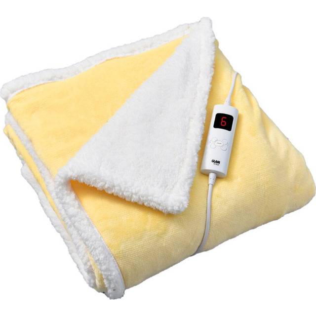 Glamhaus Electric Heated Throw Large 160x130cm - Yellow, Yellow