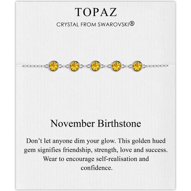November birthstone bracelet created with topaz zircondia® crystals