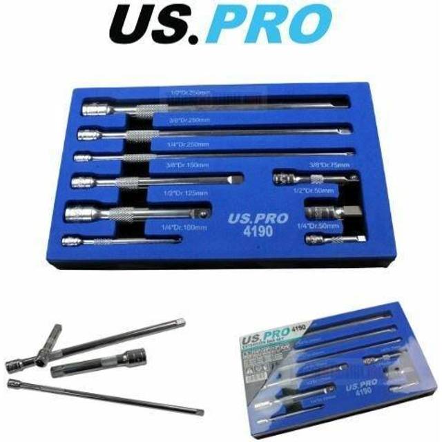 "US PRO Tools 9pc 1/4"" 3/8"" 1/2"" Dr Extension Bar Set, Sockets bars"