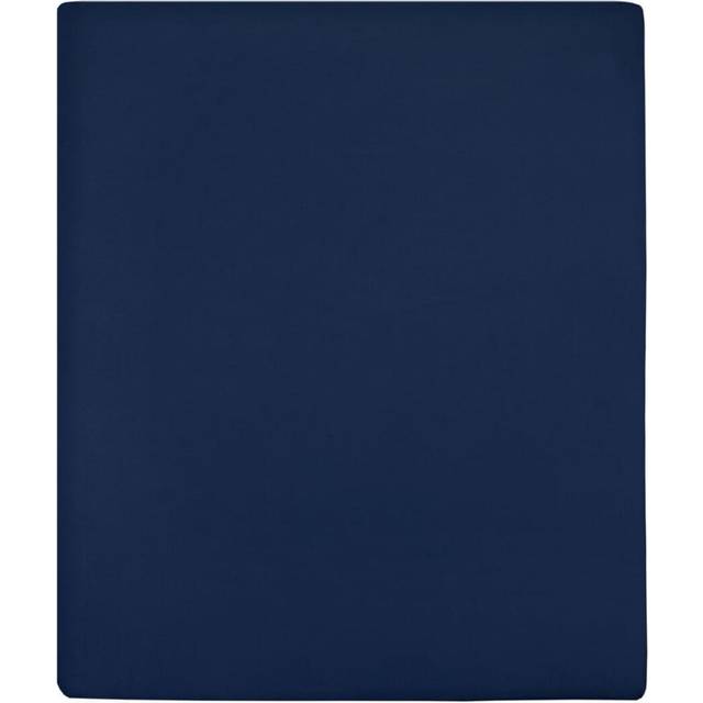 vidaXL Jersey Fitted Sheets 2 pcs Navy Blue 160x200 cm Cotton