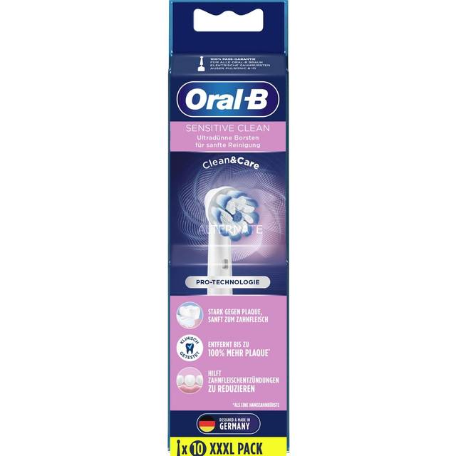 Oral-B Sensitive Clean Aufsteckbürsten für elektrische Zahnbürste, 10 Stück, sanfte Zahnreinigung, ultra-dünne Borsten-Technologie, briefkastenfähige Verpackung, Valentinstag Geschenk für Sie/Ihn