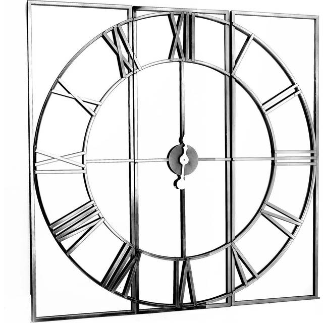 Celina Mirrored Wall Clock - Glass/Metal - L5 x W112 x H112 cm - Silver