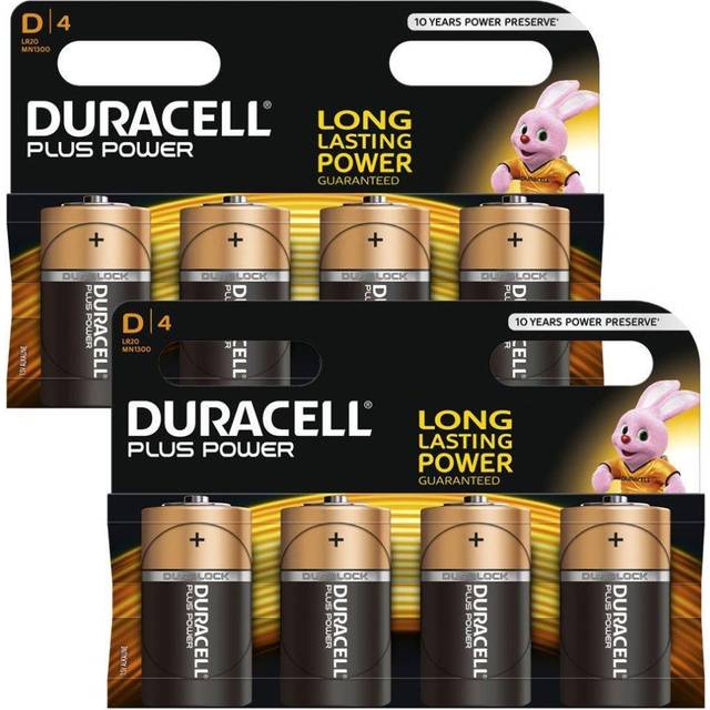 8 x Duracell D Size Plus Power MN1300 LR20 Alkaline Batteries