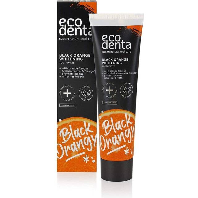 Ecodenta Expert Black Orange Whitening Svart blekande tandkräm utan fluor Smak Orange 100 ml