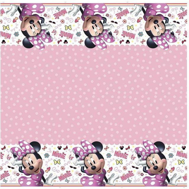 Unique Disney Iconic Minnie Mouse Rectangular Plastic Party Table Cover  54 x 84  1Ct  Multicolor (79233)