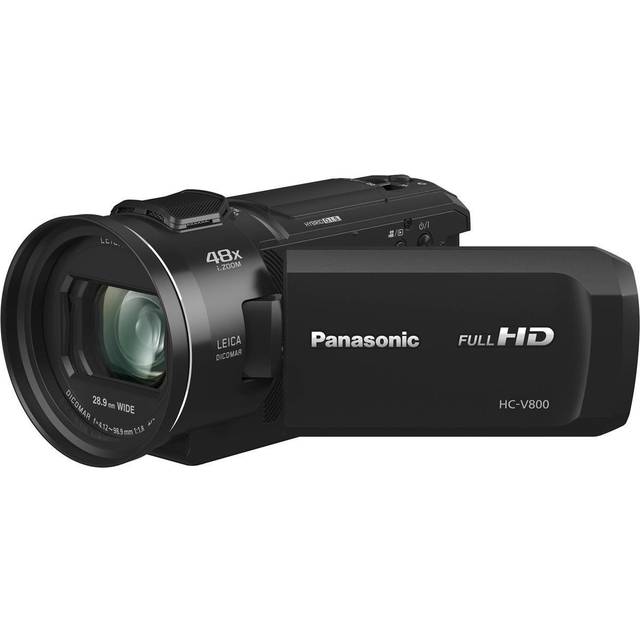 Panasonic HC-V800 HD Camcorder, 24x LEICA DICOMAR Lens, 1/2.5 Inch BSI Sensor in Black