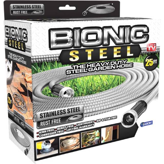 Bionic Steel PRO garden Hose - 304 Stainless Steel Metal 25 Foot garden Hose - Heavy Duty Lightweight, Kink-Free, and Stronger Than Ever with Brass F