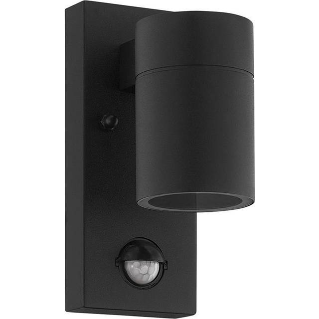 EGLO LED Outdoor Wall Light Riga 5 with Motion and Twilight Sensor, External Porch Lighting, Waterproof Outside Lamp Made of Black Galvanized Steel