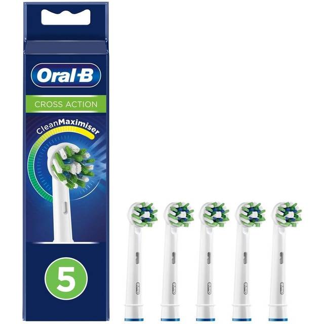 Oral-B Tandborsthuvud, Cross Action med Cleanmiser-teknik, 5 St Tandborsthuvuden för eltandborste, För Oral B