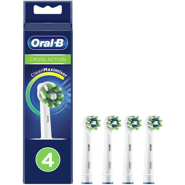 Oral-B CrossAction Tandborsthuvuden paket med 4 ersättningspåfyllningar för elektrisk uppladdningsbar tandborste
