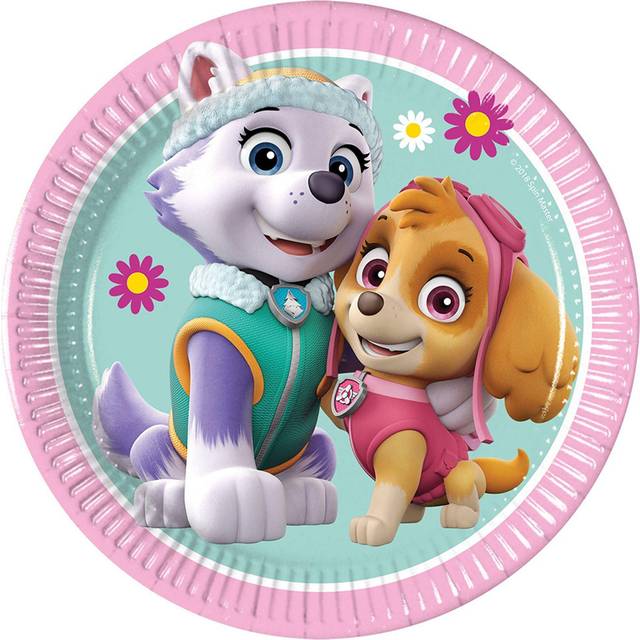 Papperstallrikar Paw Patrol Skye och Everest 8-pack