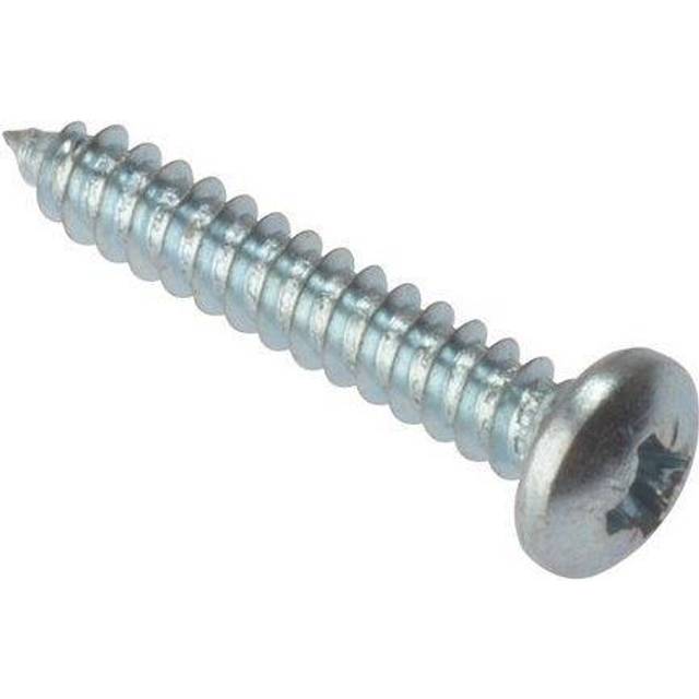Forgefix Self Tapping Pan Head Pozi Screw 1/2" x 8 (200 Pack) in Silver