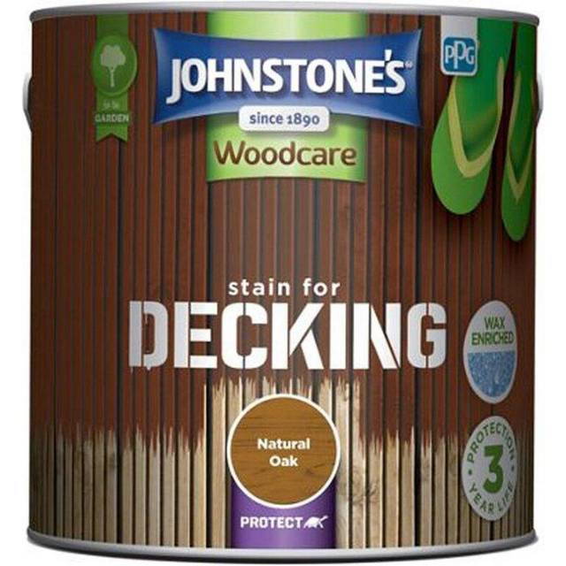 Johnstone's - Exterior Stain for Decking Natural Oak 2.5ltr - Natural Oak