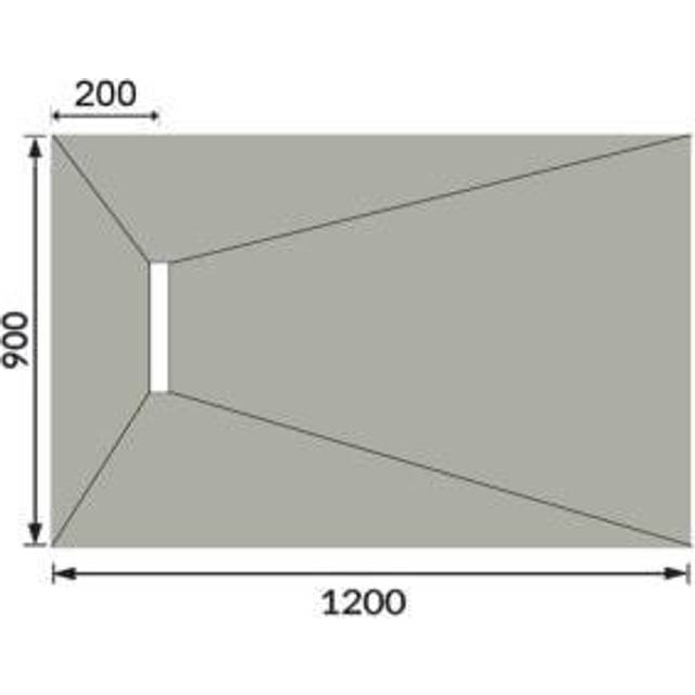 Wickes Linear 30mm Wetroom Shower Tray with End Drain Level Access - 1200 X 900mm