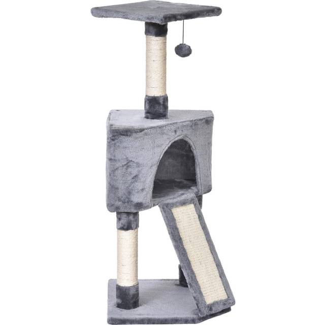 PawHut Cat Tree Grey 400 mm x 400 mm x 980 mm