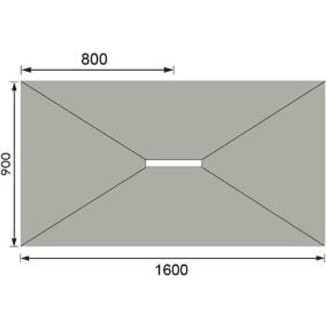 Wickes Linear 30mm Wetroom Shower Tray with Centre Drain Level Access - 1600 X 900mm