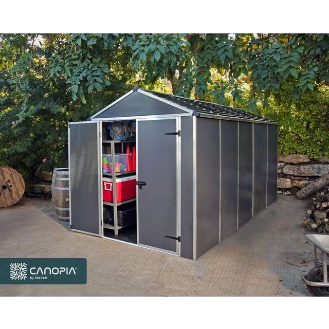 Palram - Canopia Canopia by Palram Rubicon Shed 6X12 Dark Grey, Grey