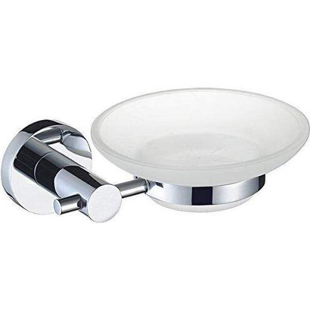 Bristan Round Wall Mounted Soap Dish | Chrome | Metal | 138mm x 50mm x 118mm
