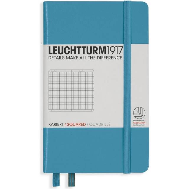 LEUCHTTURM1917 Hardback Pocket Notebook Squared Paper A6 Nordic Blue