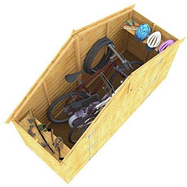 3x8 Overlap Wooden Apex Bike Log Storage Double Door Roof Felt Store Shed 3ft x 8ft