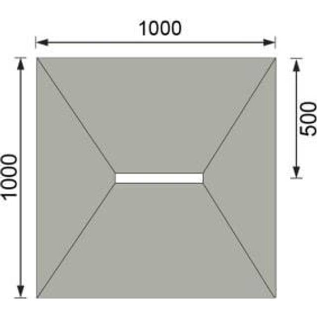 Wickes Linear 30mm Wetroom Shower Tray with Centre Drain Level Access - 1000 X 1000mm