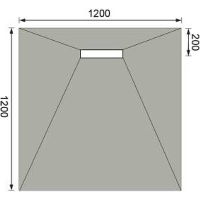 Wickes Linear 30mm Wetroom Shower Tray with End Drain Level Access - 1200 X 1200mm