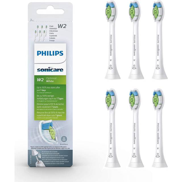PHILIPS Sonicare Original W2 Optimal White Soniska tandborsthuvuden i standardutförande - 6 förpackningar i vitt (modell HX6066/10)