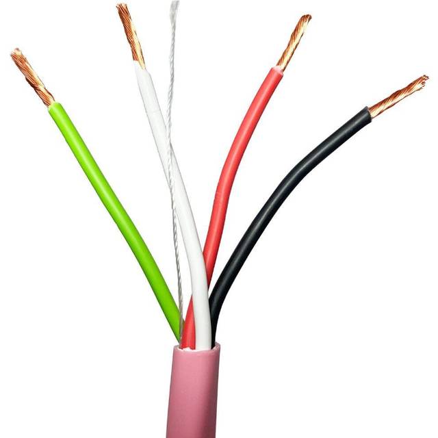 200m Low Smoke 4 Core Speaker Cable 1.5mm² OXYGEN FREE COPPER (OFC) LSZH 100V - Black - One Size