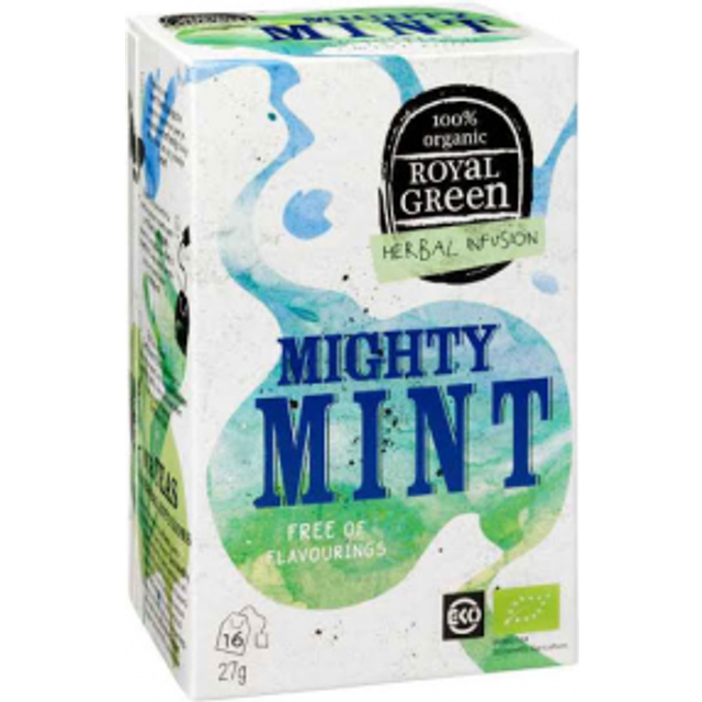 Royal Green Organic Mighty Mint Herbal Infusion - 16 Teabags