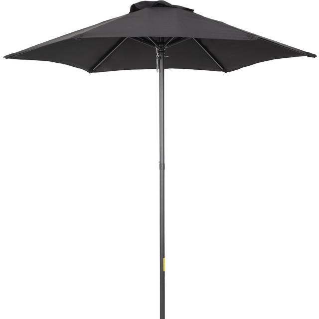Outsunny Patio Parasol Umbrella, Black - 1.96m