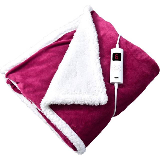 Heated Electric Throw Soft Luxury Fleece Blanket 160 x 130cm - Deep Dark Pink