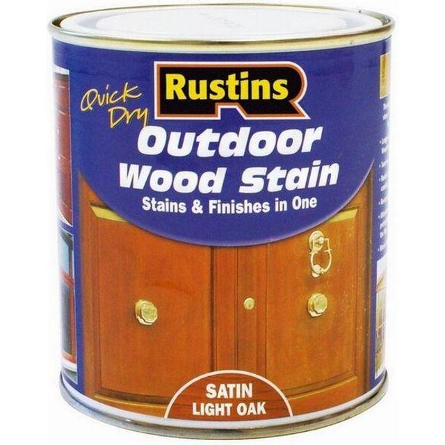 Rustins Quick Dry Exterior Woodstain Satin Dark Oak 500ml