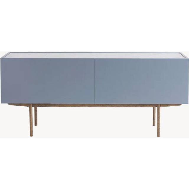 Asplund Luc Deluxe 160 sideboard nordic blue, topp carrara, ben p4, lådor