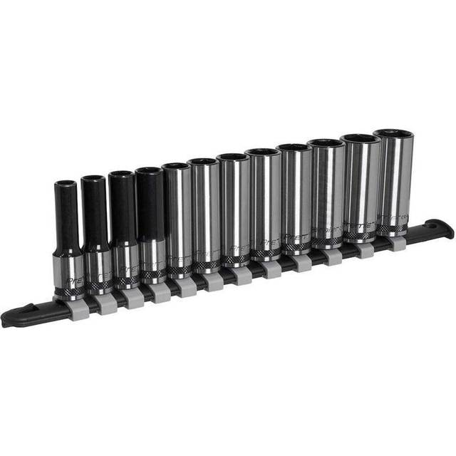 Sealey socket set deep 12pc 3/8"sq drive metric - black series