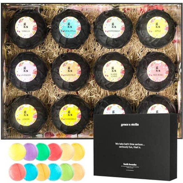 12 Pack Bath Bombs Gift Set for Women - Natural, Cruelty Free and Vegan Birthday Gifts for Women - Unique Gifts for Her
