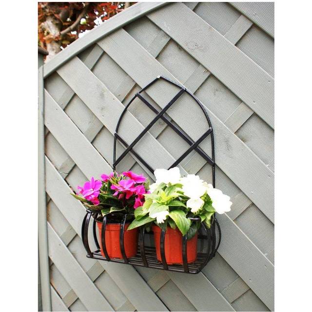 Gothic Wall Planter - Solid Steel - L19.1 x W35.6 x H53.3 cm - Black